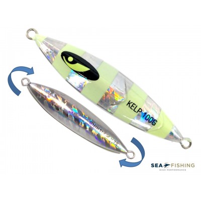 Isca artificial metal Jig Sea Fishing modelo Kelp 100g cor Prata - Glow