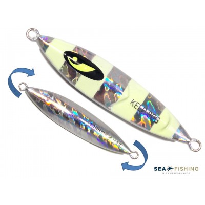 Isca artificial metal Jig Sea Fishing modelo Kelp 80g cor Prata - Glow
