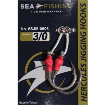 Assist Hook Circular com Solid Sea Fishing #3/0 pacote com 2 peças