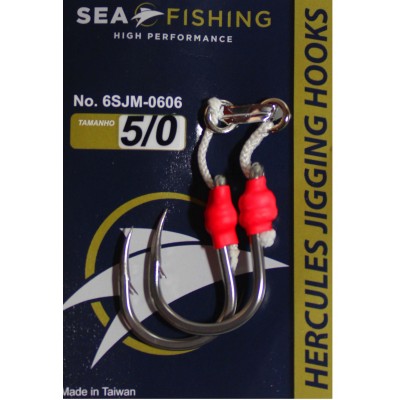 Assist Hook Circular com Solid Sea Fishing #5/0 pacote com 2 peças