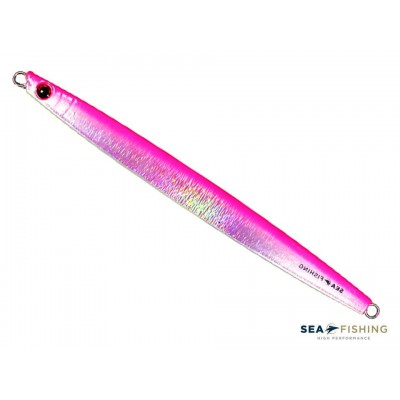 Isca artificial metal Jig Sea Fishing modelo Apuã 100g cor Rosa - Glow