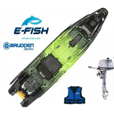  Caiaque Brudden My Way Fishing kayak  + Motor Hidea 4HP + Kit Acelerador Remoto + 1 Colete de Brinde