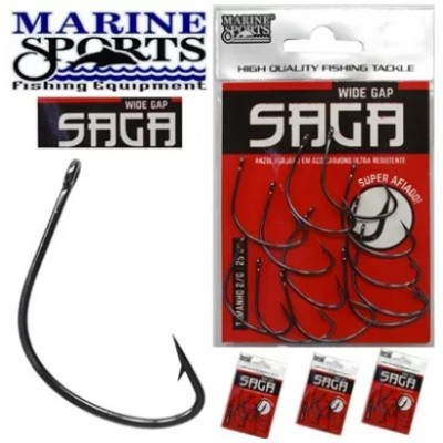 Anzol Marine Sports Saga Wide Gap tamanho 4/0 - Pacote 15 unidades