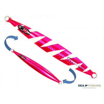 Isca artificial metal Jig Sea Fishing modelo Chapin 160g cor Rosa - Glow