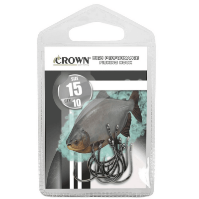 Anzol Crown Chinu Sure Black Tamanho 10 - Cartela c/ 10UN