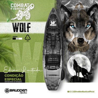 EDIÇÃO LIMITADA!!  Caiaque Brudden Combat Fishing cor Wolf