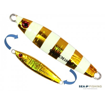 Isca artificial metal Jig Sea Fishing modelo Gripem 100g cor Amarelo - Glow