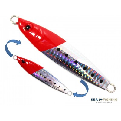Isca artificial metal Jig Sea Fishing modelo Gripem 100g cor Cabeça Vermelha