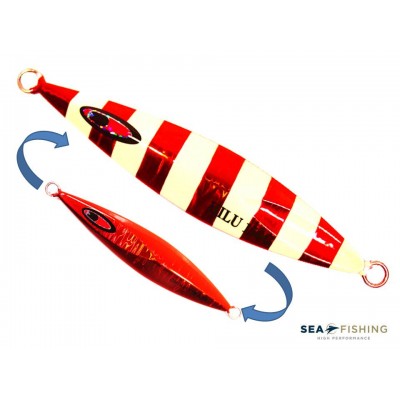 Isca artificial metal Jig Sea Fishing modelo Hilu 150g cor Vermelho - Glow