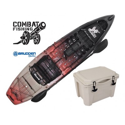Combo: Caiaque Brudden Combat Fishing cor Mandril + Cooler 30 Lts