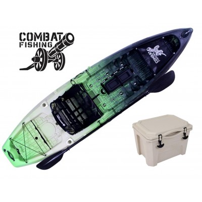 Caiaque Brudden Combat Fishing Trio Lima + Cooler 