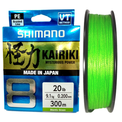 Linha multifilamento Shimano Kairiki 0,20 mm - 20 Lbs - 300 m - Verde