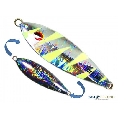 Isca artificial metal Jig Sea Fishing modelo Kole 100g cor Prata - Glow