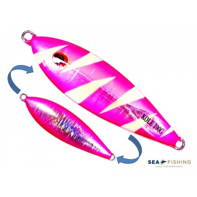 Isca artificial metal Jig Sea Fishing modelo Kole 100g cor Rosa - Glow