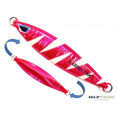 Isca artificial metal Jig Sea Fishing modelo New Labro 120g cor Rosa - Glow