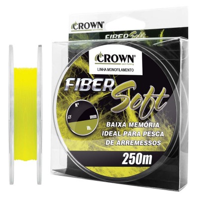 Linha monofilamento Crown Fiber Soft 0,31 mm - 19 lbs - 250 m - Yellow