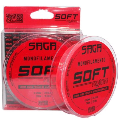 Linha monofilamento Marine Sports Saga Soft 0,33 mm - 15.1Lbs - 300 m - Orange