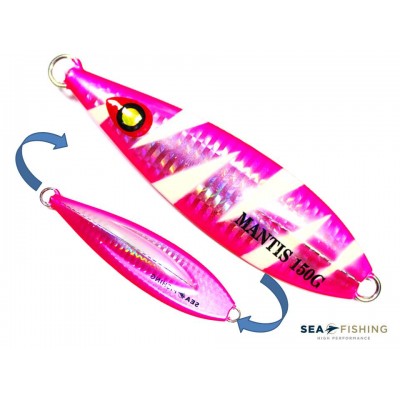 Isca artificial metal Jig Sea Fishing modelo Mantis 150g cor Rosa - Glow
