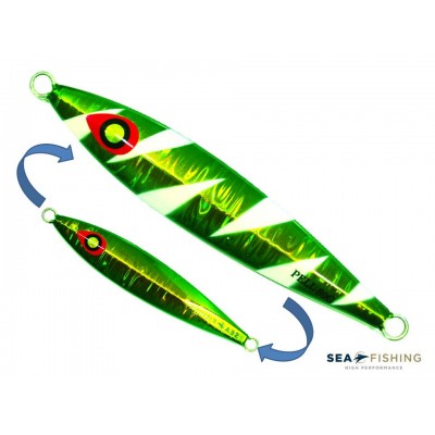 Isca artificial metal Jig Sea Fishing modelo Pell 80g cor Verde - Glow