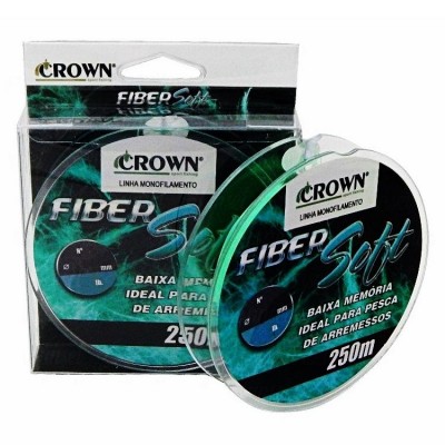 Linha monofilamento Crown Fiber Soft 0,31 mm - 19 lbs - 250 m - Green