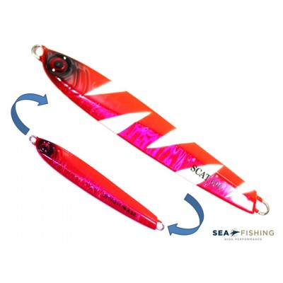 Isca artificial metal Jig Sea Fishing modelo Scat 60g cor Rosa - Glow