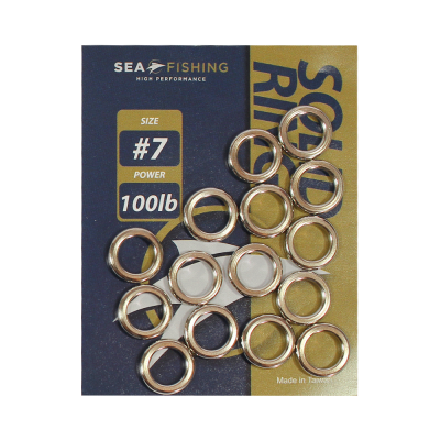 Solid Ring Sea Fishing #7 - 100 lb - pacote com 15 peças