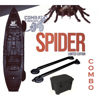 EDIÇÃO LIMITADA!! Combo: Caiaque Brudden Combat Fishing cor Spider + Cooler 30 Lts + RACK DE VENTOSA UNIVERSAL