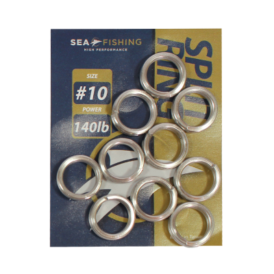 Split Ring Sea Fishing # 10 - 140 lb - pacote com 10 peças