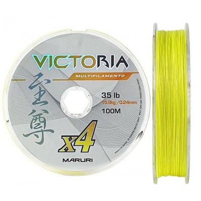 Linha multifilamento Maruri Victoria 4x 0,18 mm - 24lbs - 100 m - Amarelo