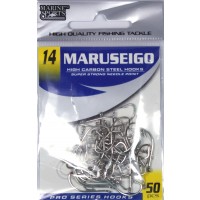 Anzol Marine Sports MARUSEIGO Nickel - Tamanho 14 - cartela c/ 50