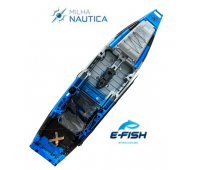 Caiaque Milha Nautica Iron 1187 Cor Azul/Preto/Cinza + Suporte de motor elétrico central de brinde